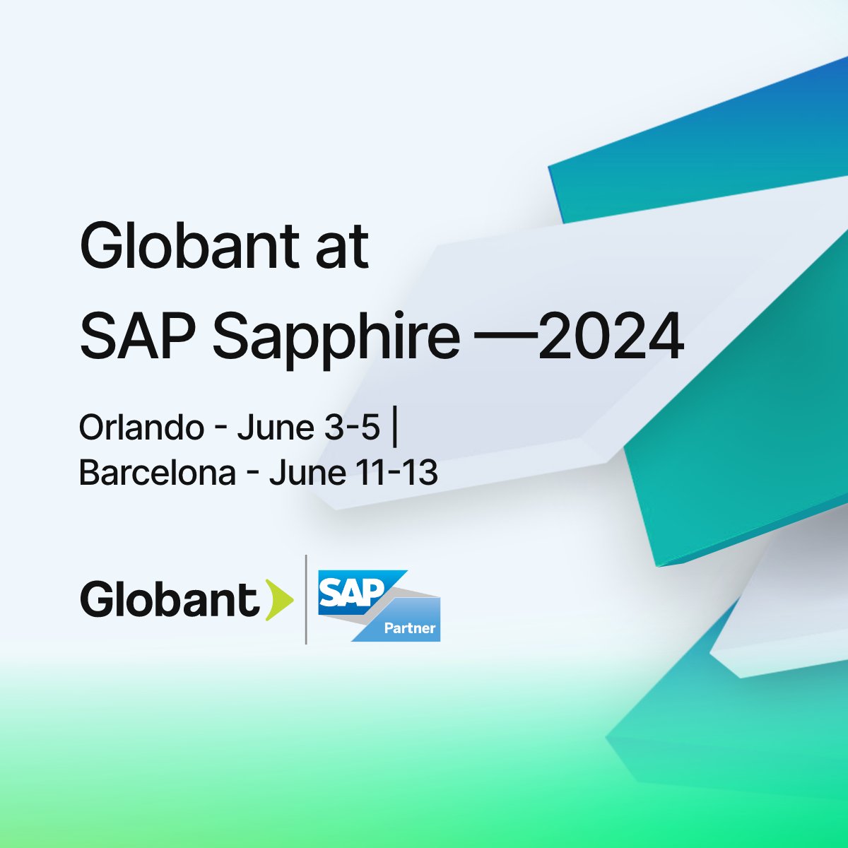 🌟  We're thrilled to be sponsors of @SAP Sapphire Orlando and Barcelona!

Explore cutting-edge AI accelerators, connect with industry experts, and discover how we can reinvent your business for success.

⚠️ Stay tuned for updates: globant.link/4bfxRh2

#SAPSapphire