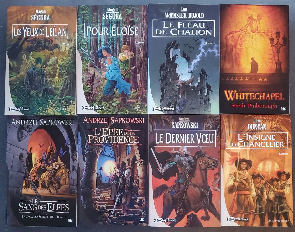 I came across a bunch of novels from 'Bragelonne', a French publishing house with some delightful cover art