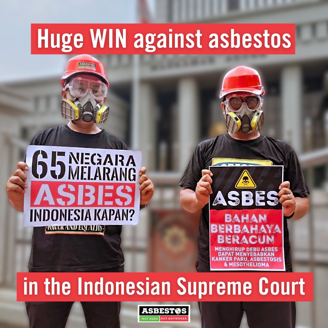 Union Aid Abroad (@apheda) on Twitter photo A groundbreaking win in the Supreme Court now requires the labelling of #asbestos-containing materials, raising awareness about exposure risks. This victory is a huge leap forward for workers' safety in Indonesia. ✊ Congrats to our partner <a href="/LION_Indonesia/">Local Initiative for Occupational Safety & Health</a> for this milestone. A groundbreaking win in the Supreme Court now requires the labelling of #asbestos-containing materials, raising awareness about exposure risks. This victory is a huge leap forward for workers' safety in Indonesia. ✊ Congrats to our partner <a href="/LION_Indonesia/">Local Initiative for Occupational Safety & Health</a> for this milestone.