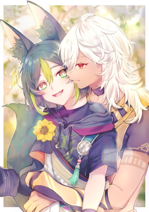 手描きイラスト なかよし セノ & ティナリ 原神 セノとティナリ⁡かいた ⁡⁡ ⁡ #genshinimpact #illustration
