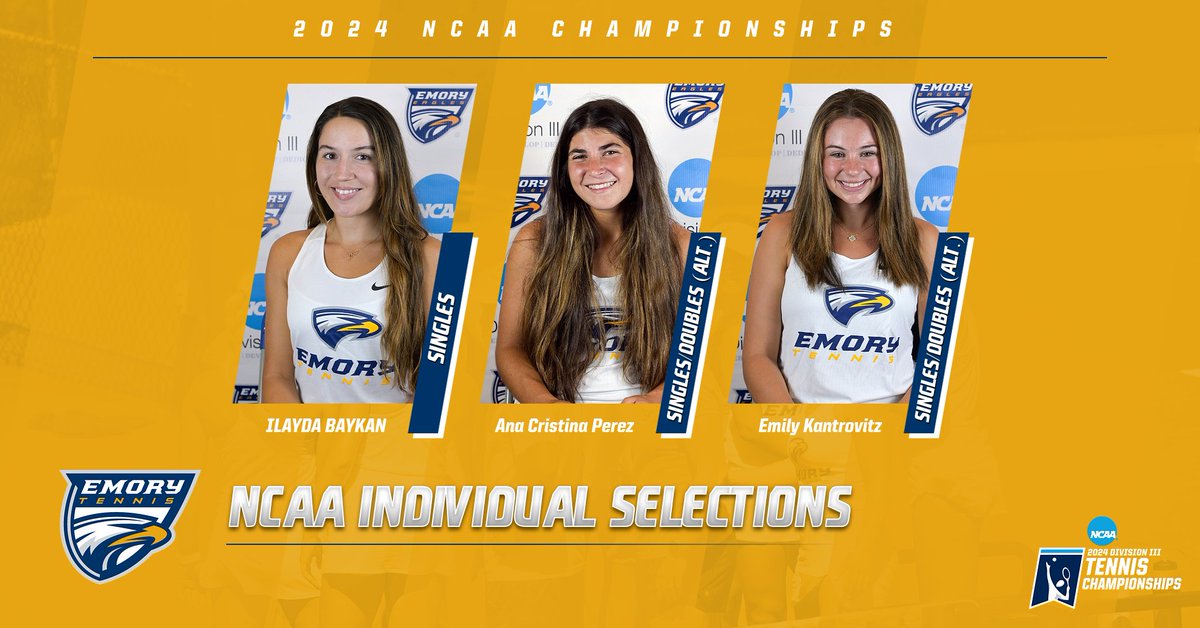 𝐋𝐨𝐨𝐤𝐢𝐧𝐠 𝐟𝐨𝐫 𝐬𝐨𝐦𝐞 𝐡𝐚𝐫𝐝𝐰𝐚𝐫𝐞 👀 Baykan, Perez and Kantrovitz will represent the Eagles in singles at the NCAA Individual Championships! Kantrovitz and Perez were also chosen as alternatives for doubles. #FlyHigher