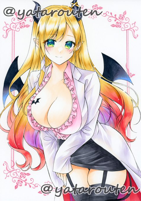 「Good morning!my cute students.ちょっこーん!」#手描きイラスト#アナログイラスト#コピックイラスト #コピック #ホロライブ #癒月ちょこ#しょこらーと 