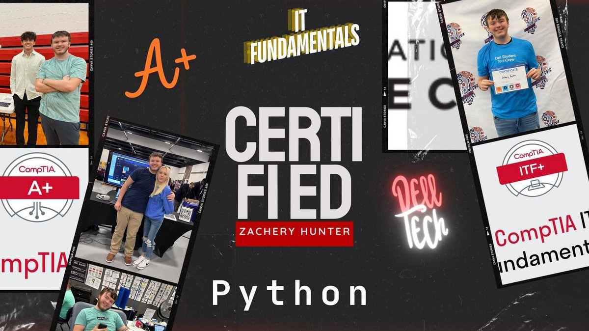 Congrats Again to Zachery Hunter in the past couple of weeks he has passed 4 Industry Certifications!