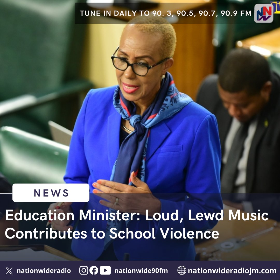 NationwideRadio's tweet image. Loud and lewd music could potentially be contributing to the high levels of violence in schools.

That’s the argument put forward by Education Minister Fayval Williams, as part of her Sectoral Debate presentation in the House of Representatives today.

ow.ly/VSgp50RzYJf