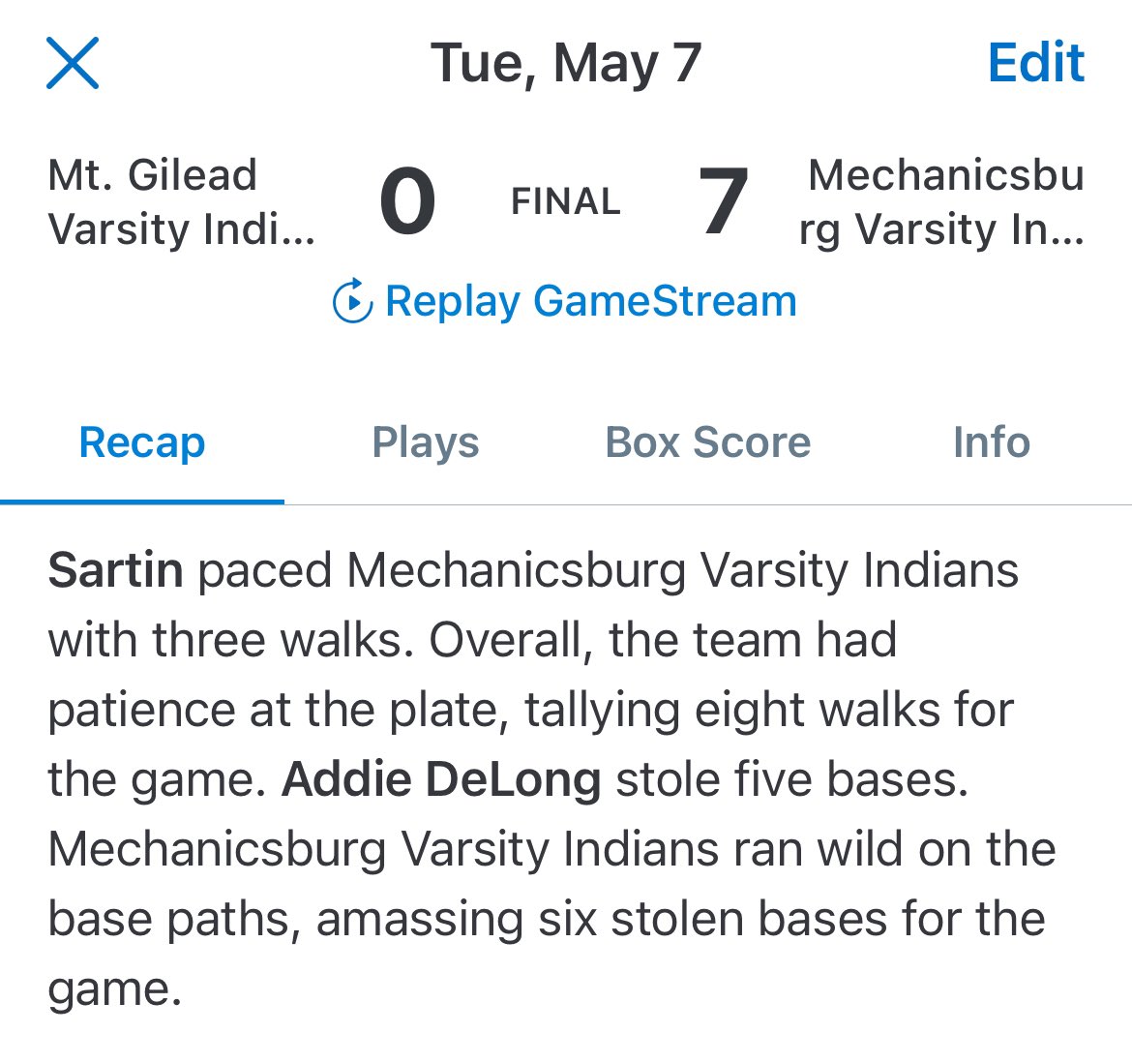 Indians get the win!🥎💪
#gooder #WinTheDay