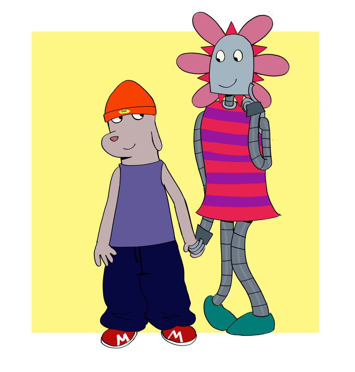 Someone called dog  parappa the rapper and i found out he has a gf so  . #robotdreams
