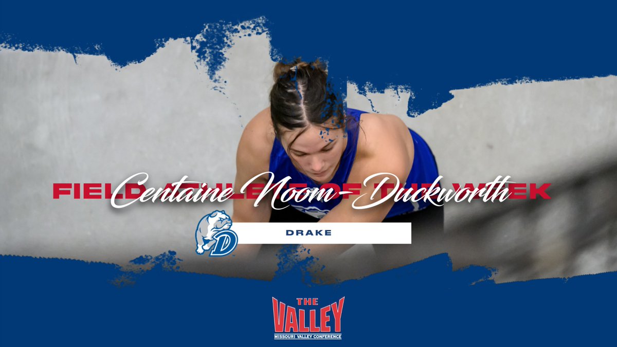 Missouri Valley Conference (@mvcsports) on Twitter photo Field Athlete of the Week⫸ Centaine Noom-Duckworth, <a href="/Drake_TFXC/">Drake TF & XC</a>
▪️a top hammer throw of 60.47m/198’ 5” and five throws over 59m/194’ to finish in 1st place at Iowa State University Alumni Invitational at 19th in the West, & 36th in the NCAA‼️
#MVCTF | #TheValleyRunsDeep Field Athlete of the Week⫸ Centaine Noom-Duckworth, <a href="/Drake_TFXC/">Drake TF & XC</a>
▪️a top hammer throw of 60.47m/198’ 5” and five throws over 59m/194’ to finish in 1st place at Iowa State University Alumni Invitational at 19th in the West, & 36th in the NCAA‼️
#MVCTF | #TheValleyRunsDeep
