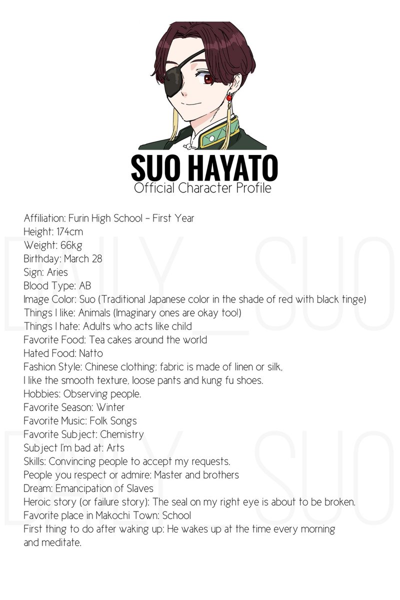 updated suo hayato character profile
(there's really nothing new 😭)