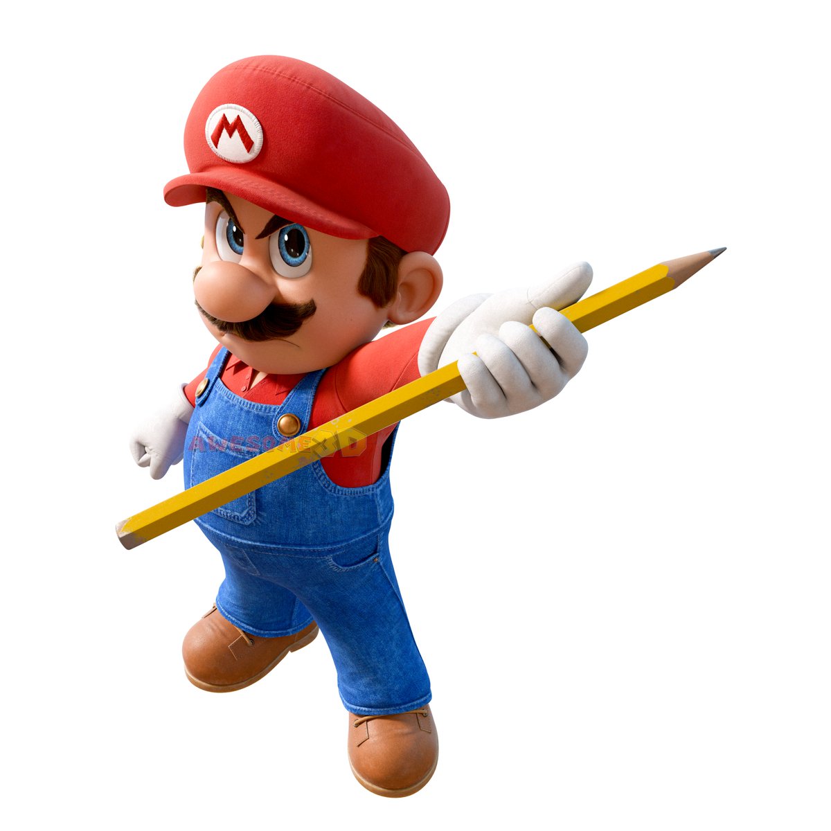 ooOOOooOOOoo scary pencil! Scared, AI bros? #b3d #Mario