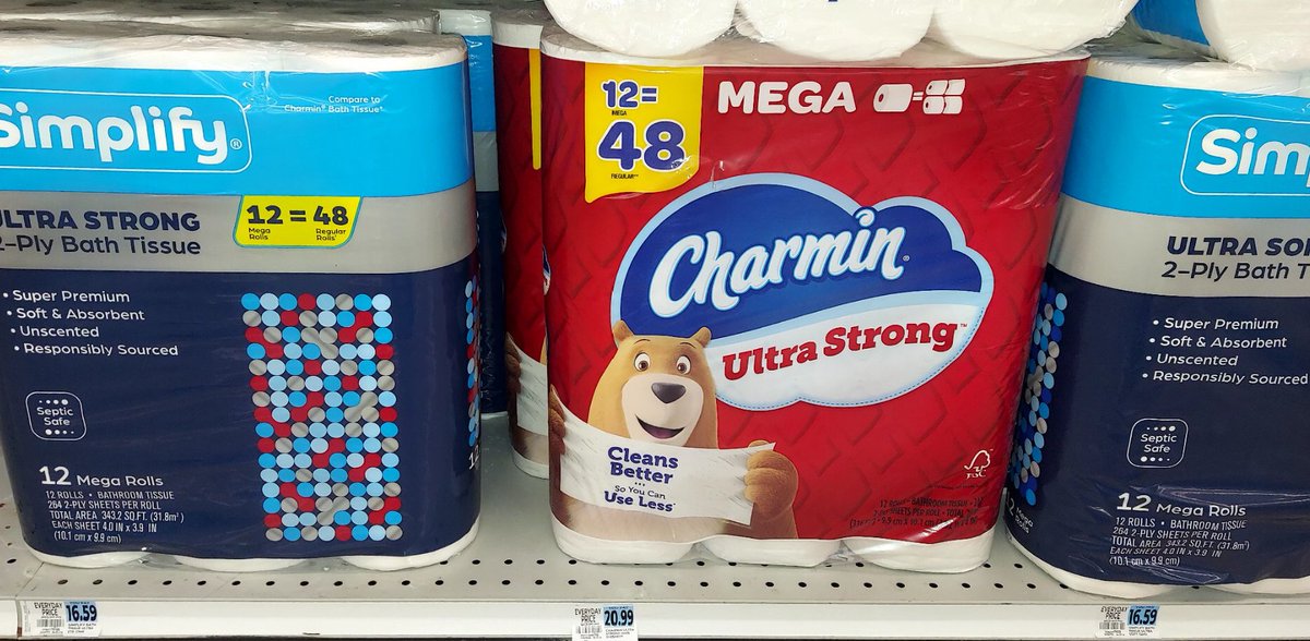 You have got to be s4itting me.
$20 for 12 rolls of toilet paper?
#Bidenomics at its finest.
Or maybe RiteAid were the ones that hoarded all the TP during Covid panic & is trying to make a profit?
That’s criminal.
Then there’s their stupid 12=46 🤦‍♂️
No A-holes 12=12