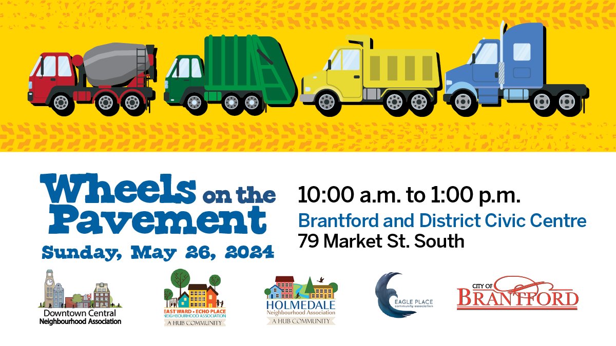Drive into fun at the 4th Annual Wheels on the Pavement event at the Brantford and District Civic Centre to celebrate #NPWW on Sunday, May 26, 2024 from 10 am to 1 pm. See, touch and explore a variety of cool vehicles, enjoy family-friendly entertainment and much more!