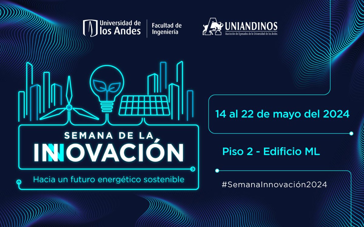 ¿Estás listo para conocer los proyectos innovadores de los estudiantes de ingeniería y ciencias de @uniandes? 🤯
Agéndate para la próxima edición de la Semana de la Innovación del 14 al 22 de mayo.
Conoce más detalles en: ingenieria.uniandes.edu.co/es/eventos/sem…