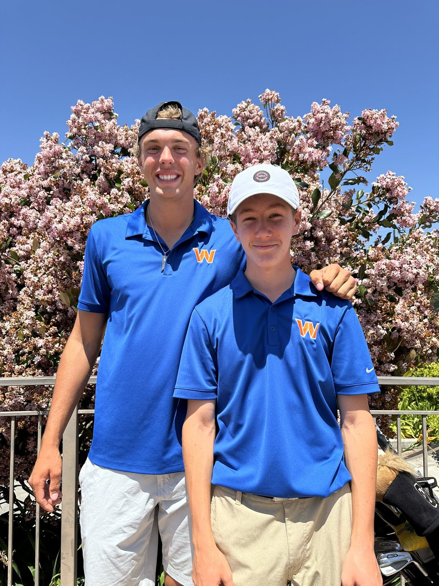 Congrats to Jackson Turner and Sammy Bermant from Westlake High School golf team who qualified today for the CIF Southern Section Championship in Temecula next Thursday. Jackson shot 66 (-4 under par) and Sammy shot 69 (-1 under par) at Los Robles Greens Golf course.