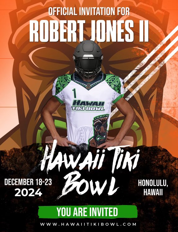 RJII2025's tweet image. Blessed to receive and invite to the Hawaii Tiki Bowl. See you in December!
@HawaiiTikiBowl
@SCSEaglesFB
@76kharrison
#runningback