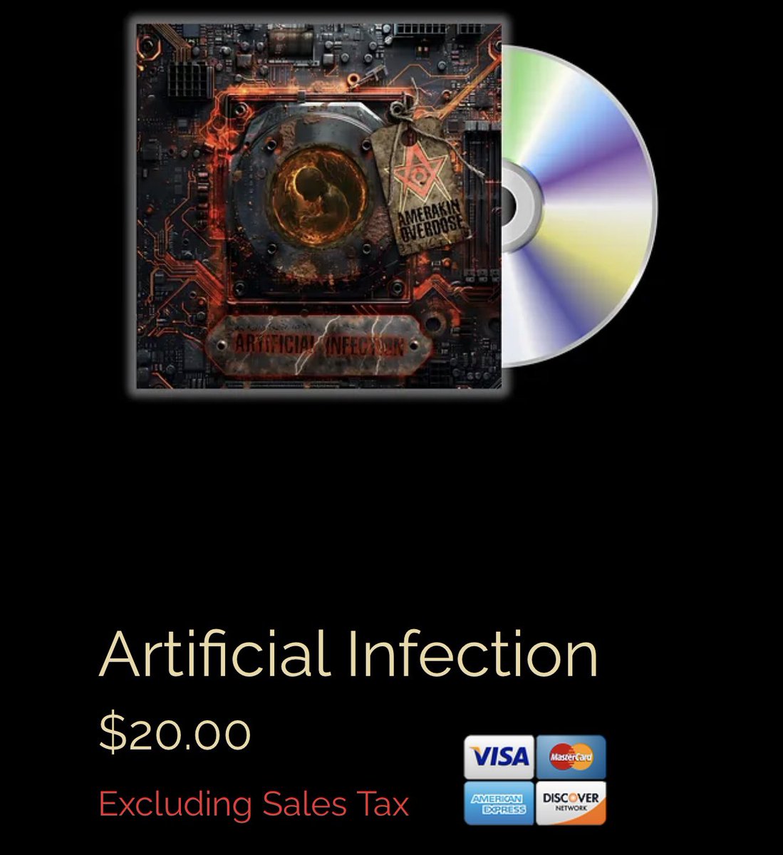 We heard many of you loud and clear and we are NOW offering Debt/Credit card payment options for your preorders!! We are at 106 orders!! 🤘🏽😈🤘🏽 Go order our new album “Artificial Infection” now! Help us out, we are hitting the road next week and making our way out to Milwaukee…