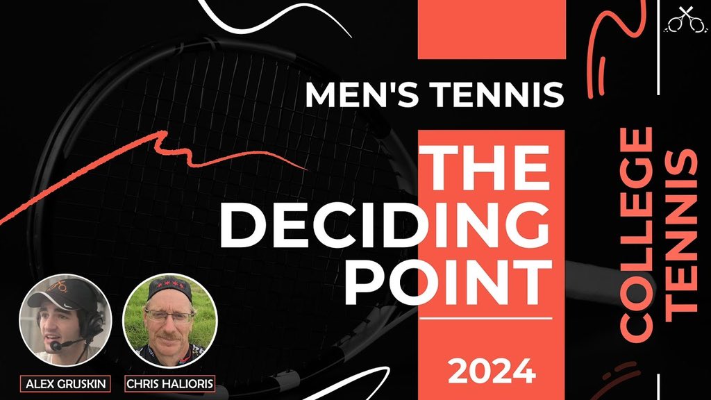 The Deciding Point @NCAATennis R1/R2 Recap + Sweet 16 Preview ft. @AlGruskin & @College10sRanks starts at 9p ET -Opening Weekend Recap -Upsets -Escape Artists -Well then..that was impressive -Hit the Staples Button -Most Interesting Teams 📺:youtube.com/live/WHYxnxhlI… #NCAATennis