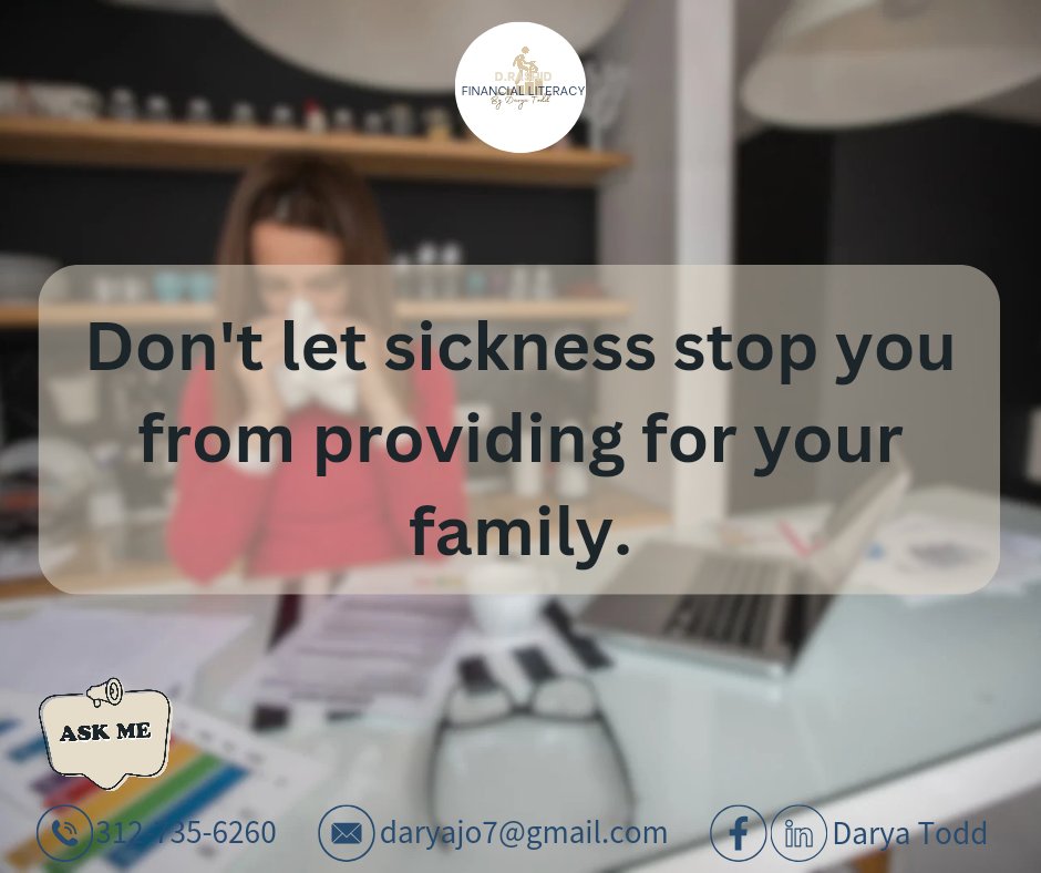 Ensure you have the extra funds you’ll need in case you get sick. ​Talk to a Financial Advisor like us and know more.

DM for more info.

#health​
#healthinsurance
#LetsBeInsured #AZ
#DRashidFinancial
#financialindependence
#financialawareness
#financialcoach
#LiteracyCantWait
