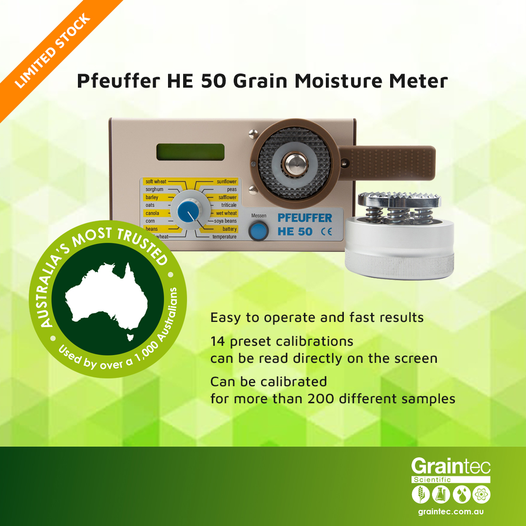 The #Pfeuffer HE50 has been a reliable and trusted tool of Australian #grain farmers. It includes settings for wheat, barley, sorghum, oats, canola, etc. and can be calibrated for 200+ different samples.

➡️ Know more: bit.ly/PfeufferHE50

-

#Farming #Agriculture #AusAg