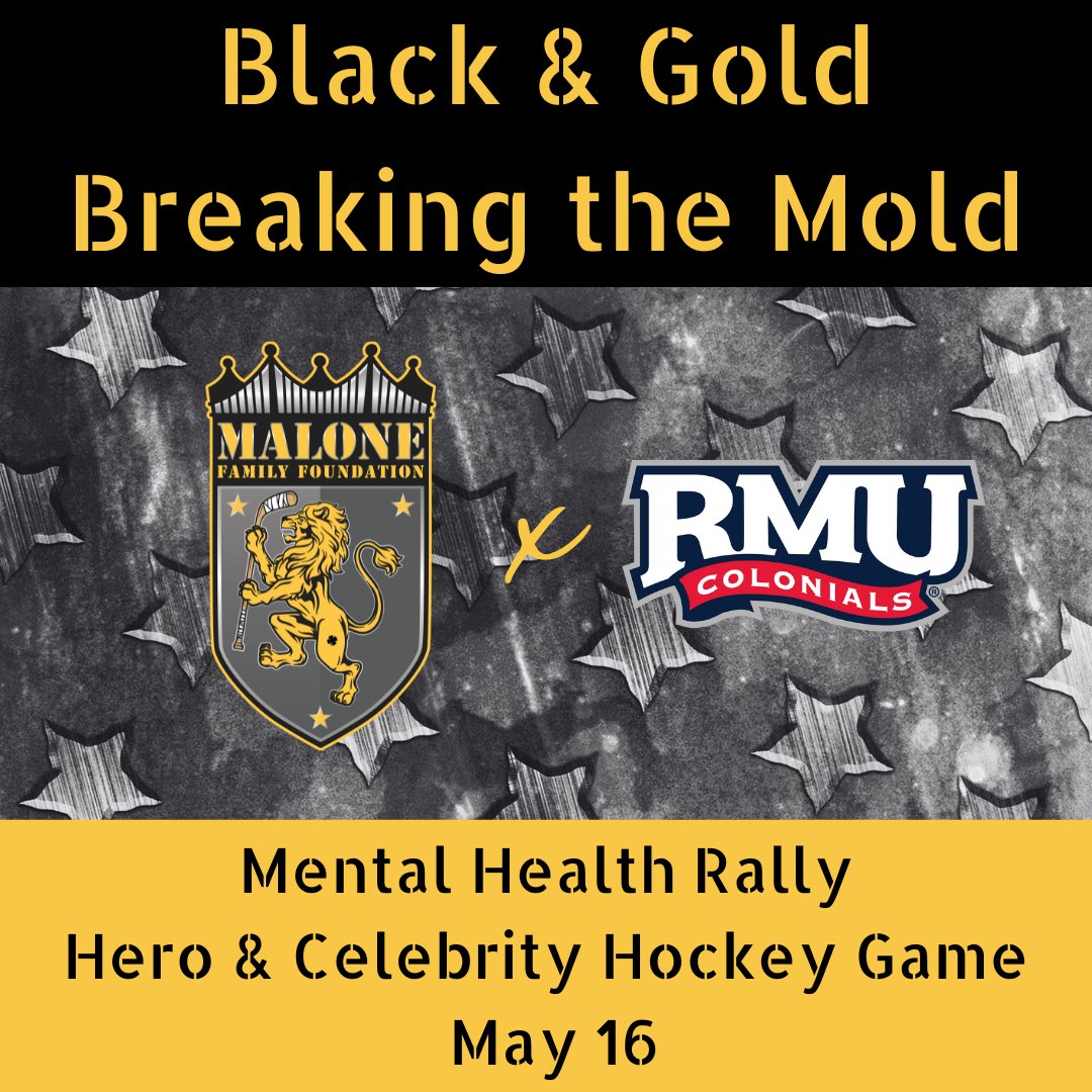 We are thrilled to host and assist the @malonefamilyfdn with this impactful event on Thursday, May 16 at @Clearview_FCU Arena! 🎟- events.handbid.com/lp/black-gold-…