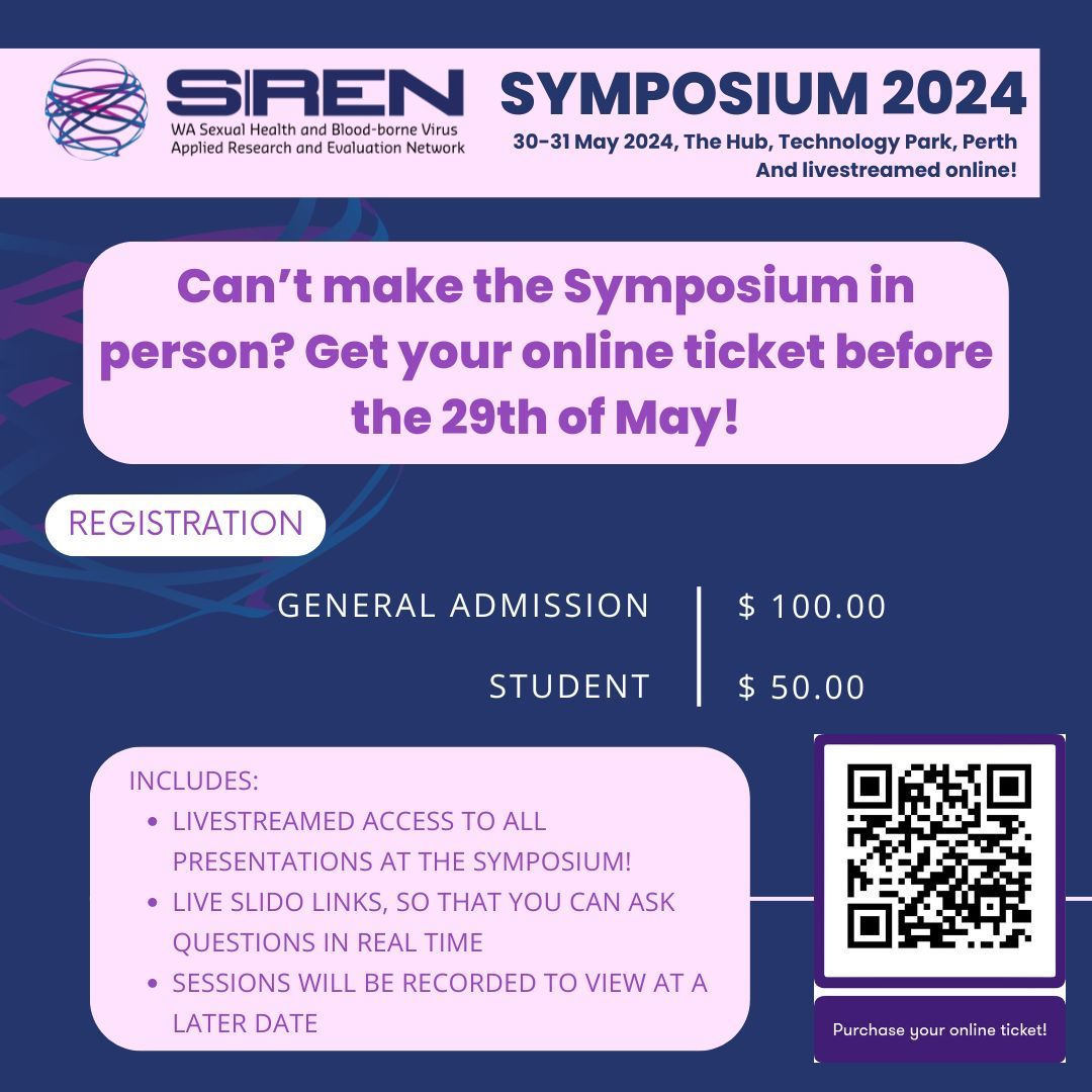 The 2024 SiREN Symposium is for individuals & organisations dedicated to preventing and reducing the impacts of #STIs and #bloodborneviruses. Register here! 👉 buff.ly/3Kg76ea 📅 30-31 May 2024