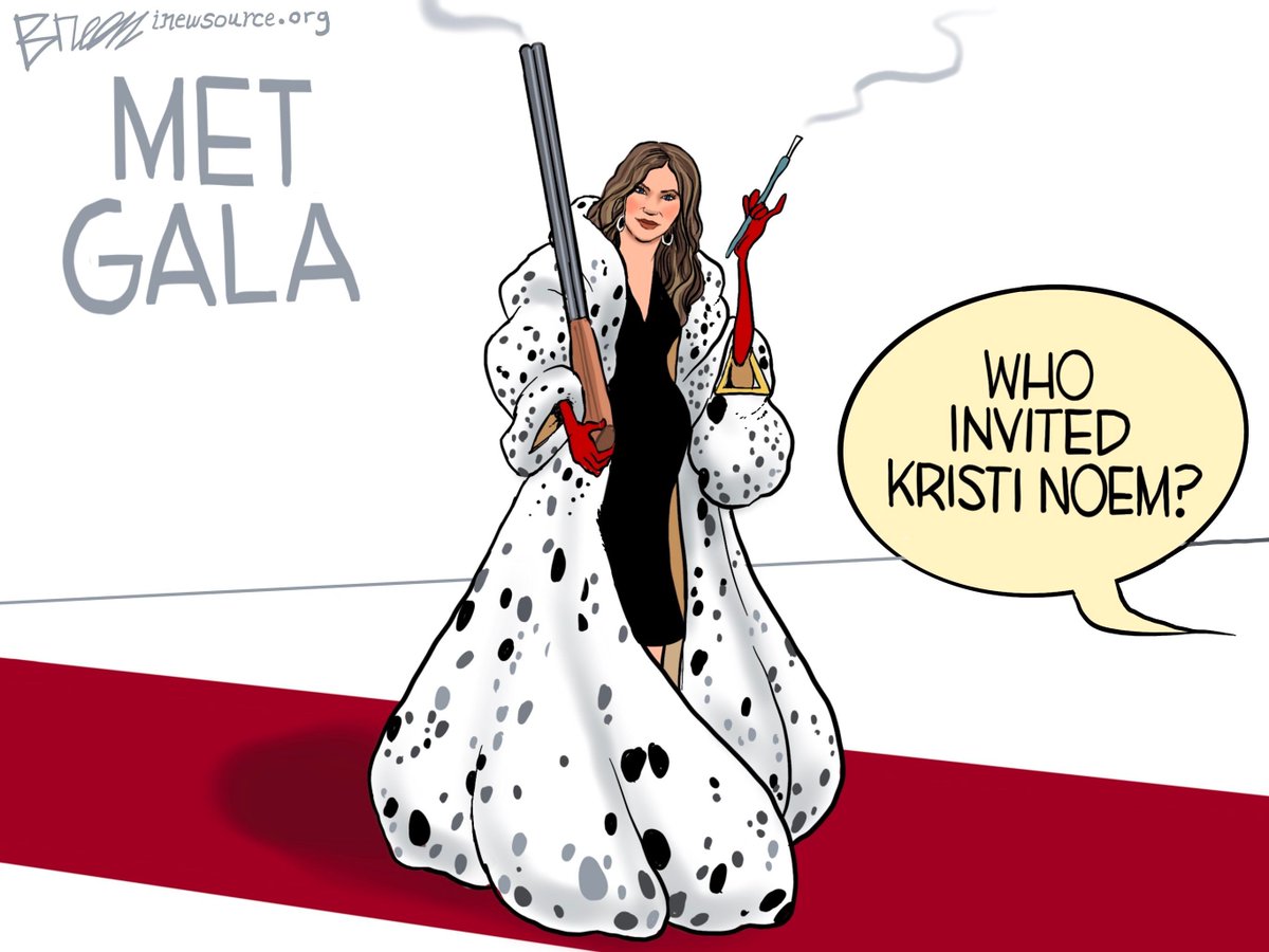 Take a look at this year's #MetGala through the eyes of @stevebreen100. Who stood out to you the most at the event? #BreenToons #GOP #KristiNoem #WhoWoreItBetter
