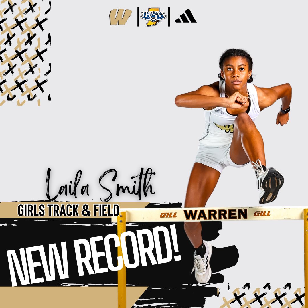 Congratulations to Senior, Laila Smith has she breaks her own meet record tonight in the Girls 300m hurdles at the Marion County Championship with a time of 43.07!!! 🥇🏆 @msdwarren @WCMediaKids @TrackWc @KyleNeddenriep @IndyStarSports