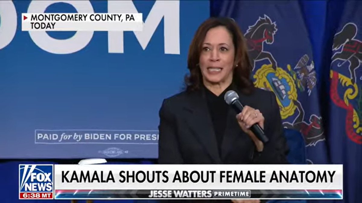 KAMALA HARRIS is out election campaigning for women's reproduction with shouting out 'OVARIES' 'FALLOPIAN TUBES' 'UTERUS'!!! ...all to the PRO-ABORTION crowd.