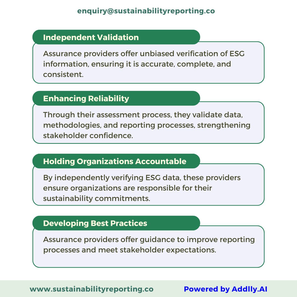 Seeking clarity on the role of external assurance providers in ESG reporting? Let's dive in! 📊   

#ESG #Sustainability #Accountability #Transparency #business #ESGreporting