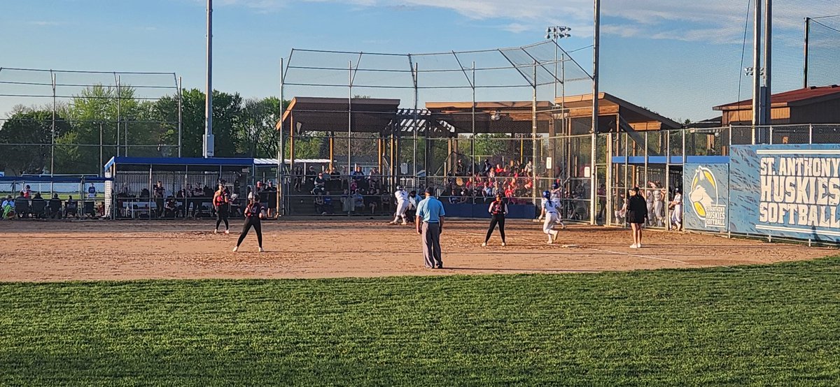 Tri-Metro Conference softball action at SAVHS on a perfect spring evening! The Huskies lead Visitation in the early innings. #GoHuskies