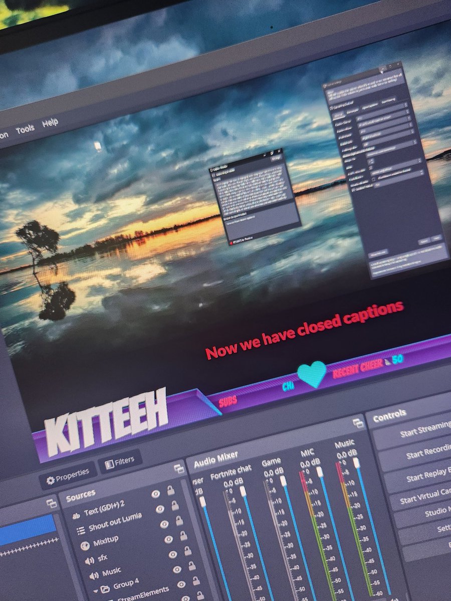 Kitteeh___'s tweet photo. Getting my stream set back with lots of loud channel point redemtions, my fun crazy lights and now there is closed captions.
Excited to get back in to it ✌️
#Gaming #TwitchStreamer #BinxPartner #UpGrading https://t.co/R0aNr8Elc2