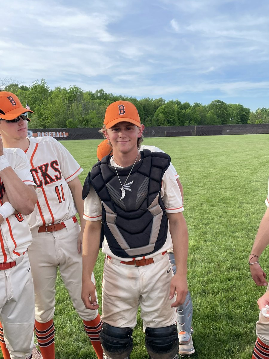 Buckeye HS Bucks Baseball (@bucksbuckeye) on Twitter photo Back in the win column with a gutsy 3-2 win over Rocky River. <a href="/MetterRanger/">Ranger Metter</a> received the wolf tooth after a great day behind the plate throwing out multiple runners and driving in the go ahead run. <a href="/ScottyD2552/">Scott DiMarco</a> also had himself a day, throwing a complete gem of a game! Back in the win column with a gutsy 3-2 win over Rocky River. <a href="/MetterRanger/">Ranger Metter</a> received the wolf tooth after a great day behind the plate throwing out multiple runners and driving in the go ahead run. <a href="/ScottyD2552/">Scott DiMarco</a> also had himself a day, throwing a complete gem of a game!