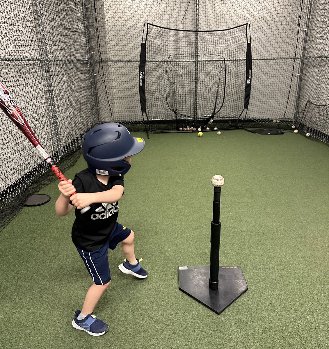 My man wanted to go hit in the cage tonight. Impossible to say no to that!