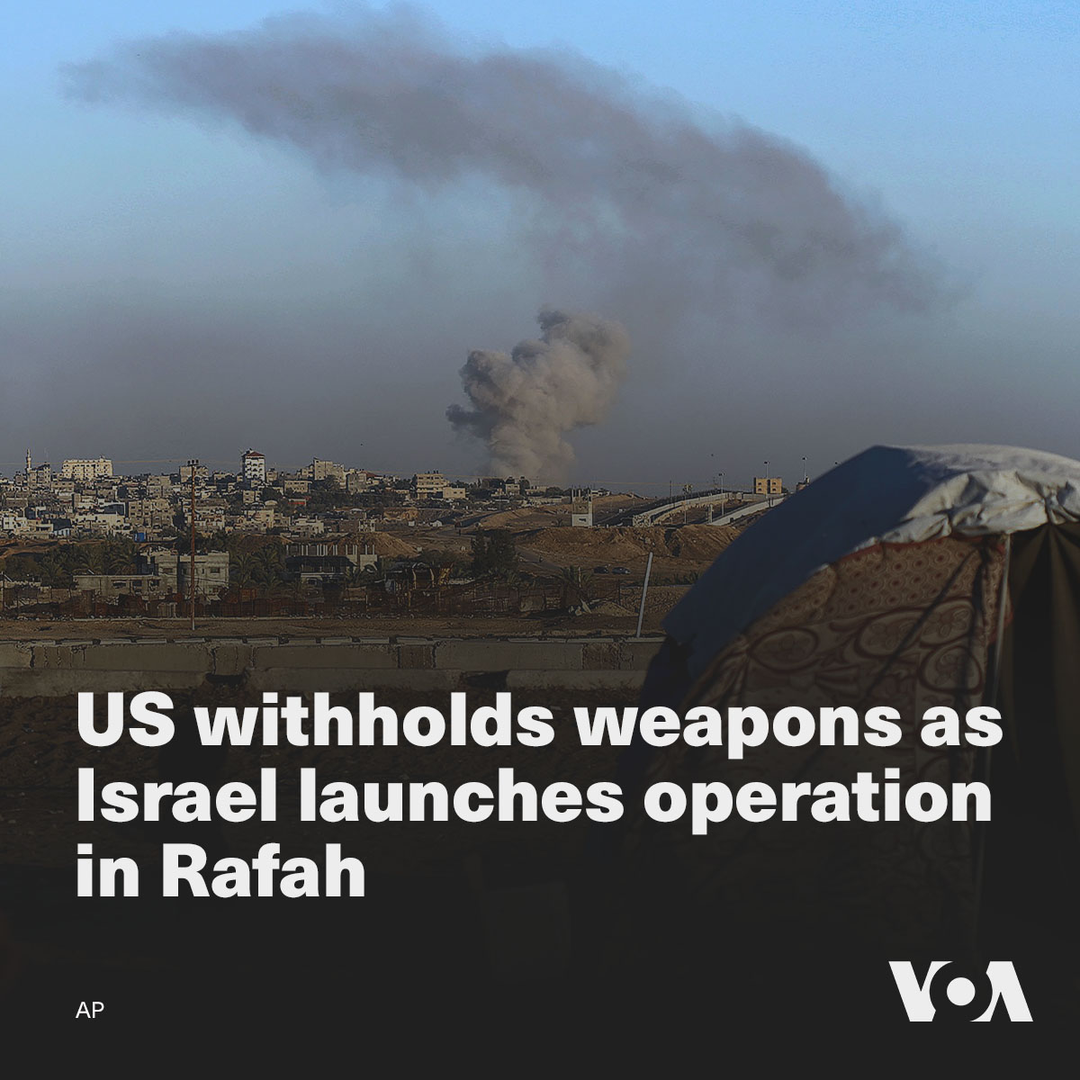 US withholds weapons as Israel launches operation in Rafah voanews.com/a/us-paused-bo…