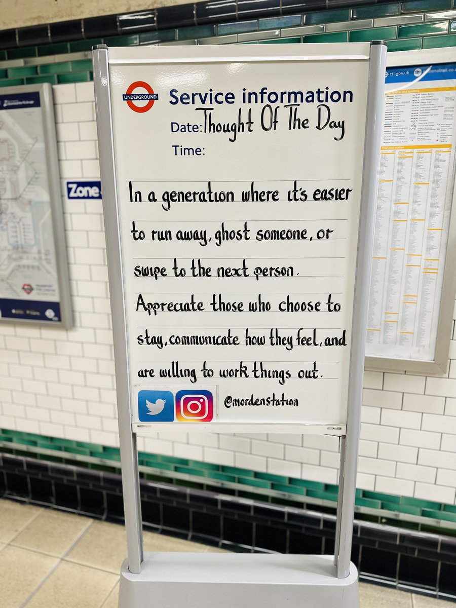 Thursday 9th  May 2024 Thought Of The Day From Morden Underground Station
