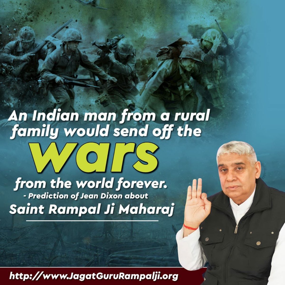 👉#GodMorningThursday👈 An Indian man from a rural family would send off the wars from the world forever. - Prediction of Jean Dixon about Saint Rampal Ji Maharaj