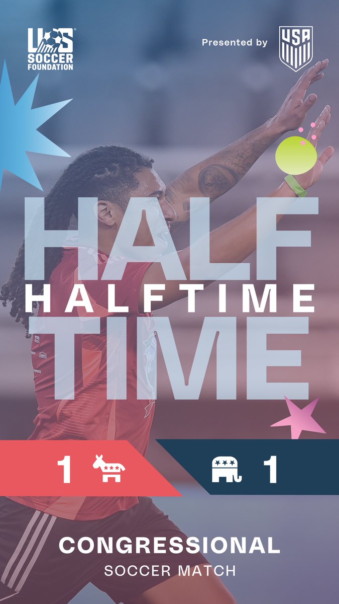 Halftime score for the Congressional Soccer Match! We're ready for an entertaining second half!! #CSM24 #SoccerDoes