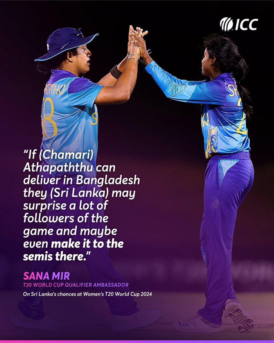 After witnessing their #T20WorldCup qualification, Sana Mir believes Sri Lanka can make a big impression in Bangladesh later in the year 🏏 More 👉 bit.ly/3Qy2mq8