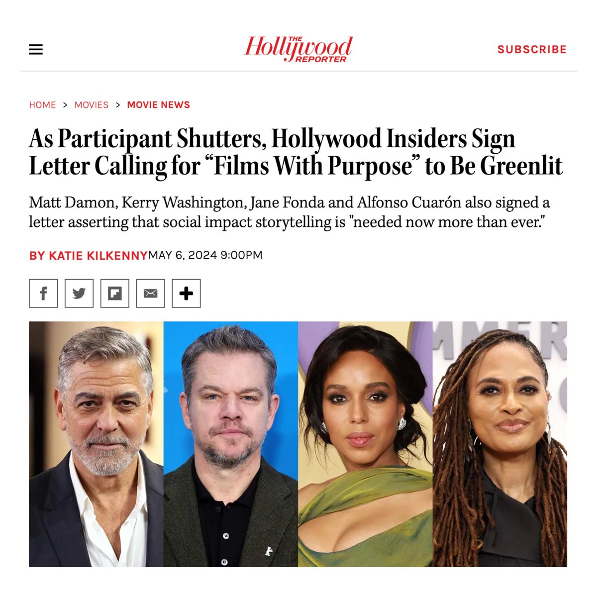 BREAKING: I joined @domesticworkers in partnership with over 120 leading actors, directors, advocates, and nonprofit organizations in releasing an open letter calling on Hollywood to prioritize social impact in the wake of film and television production company Participant’s…