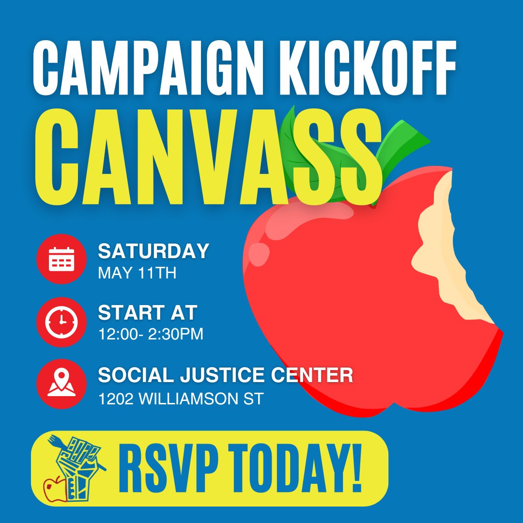 Madison Area DSA believes that no student should ever have to worry about going hungry at school. We are proud to launch our community campaign to win Free School Meals for Madison! Join us at our campaign canvass kickoff this Saturday at 12 PM! linktr.ee/madisonareadsa