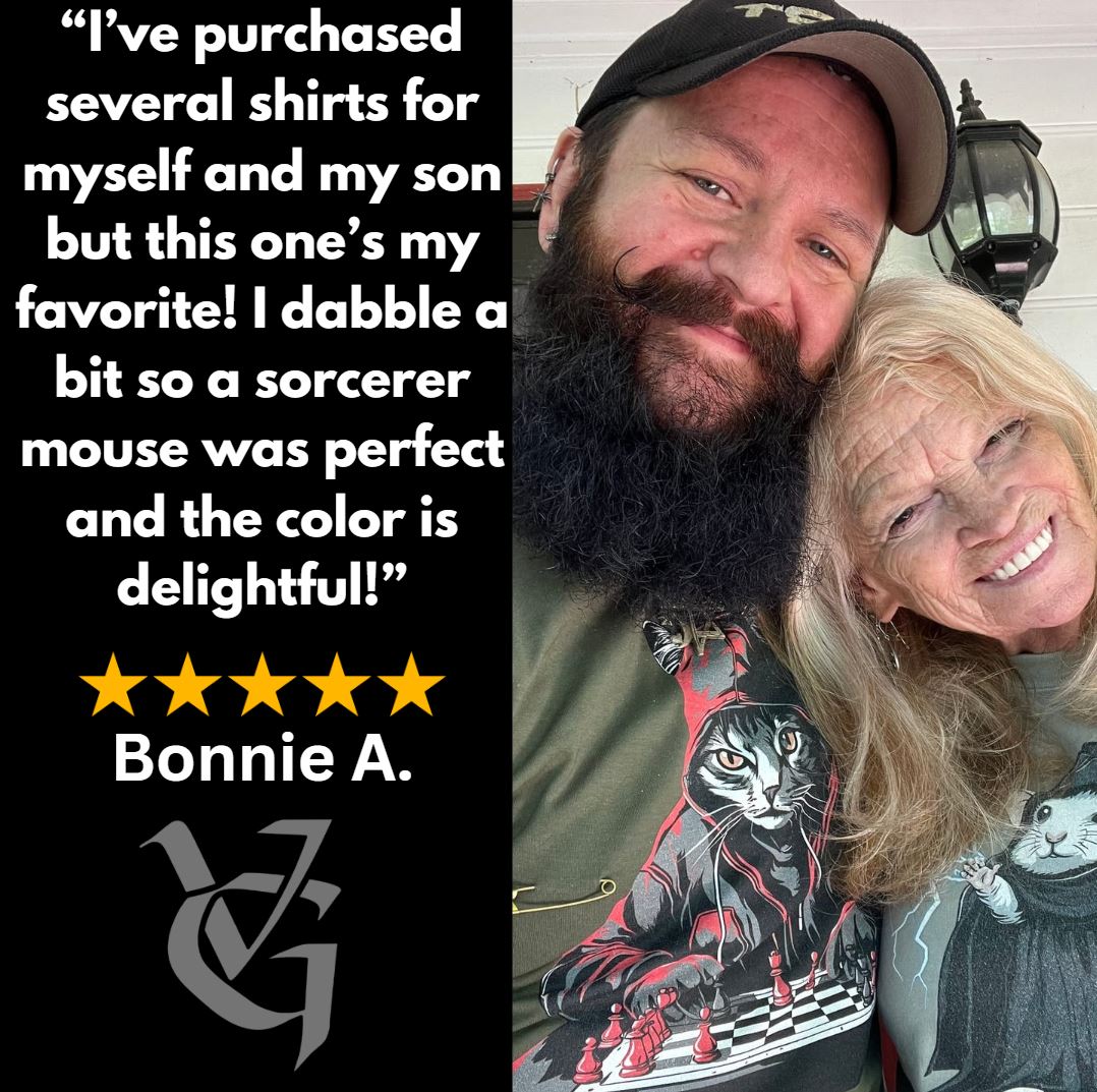 Thanks, Bonnie A., for casting a spell of joy with your review! 🐭✨ Delighted to hear our sorcerer mouse tee is brewing up smiles! #CustomerLove #VikingGoods
