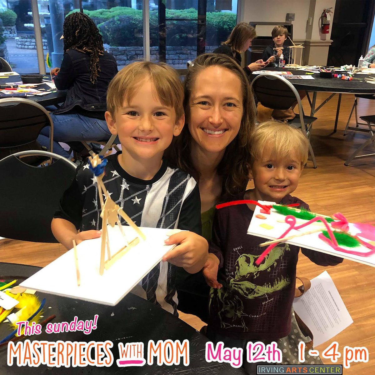 Bring your mom, aunt, grandma, or any significant person in your life this Mother's Day for some FREE art-making family fun! 

#mothersday #mamasday #familyfun #artsandcrafts #sundayfunday