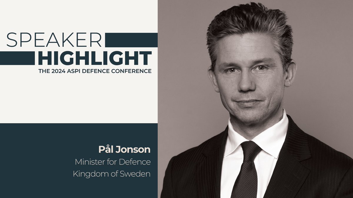 🚨 SPEAKER ANNOUNCEMENT 🚨 We are delighted to announce that Sweden's Minister for Defence @PlJonson will speak at our annual conference 'JoiningFORCES' on 4-5 June in Canberra! The conversation will explore the perspective of NATO's newest member on the biggest issues in