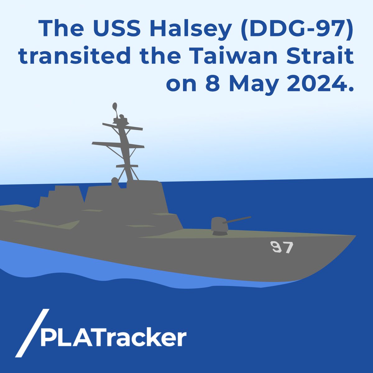 The USS Halsey (DDG-97) transited the Taiwan Strait at 0700 Taipei time on 8 May 2024. Find out more here: docs.google.com/spreadsheets/d…