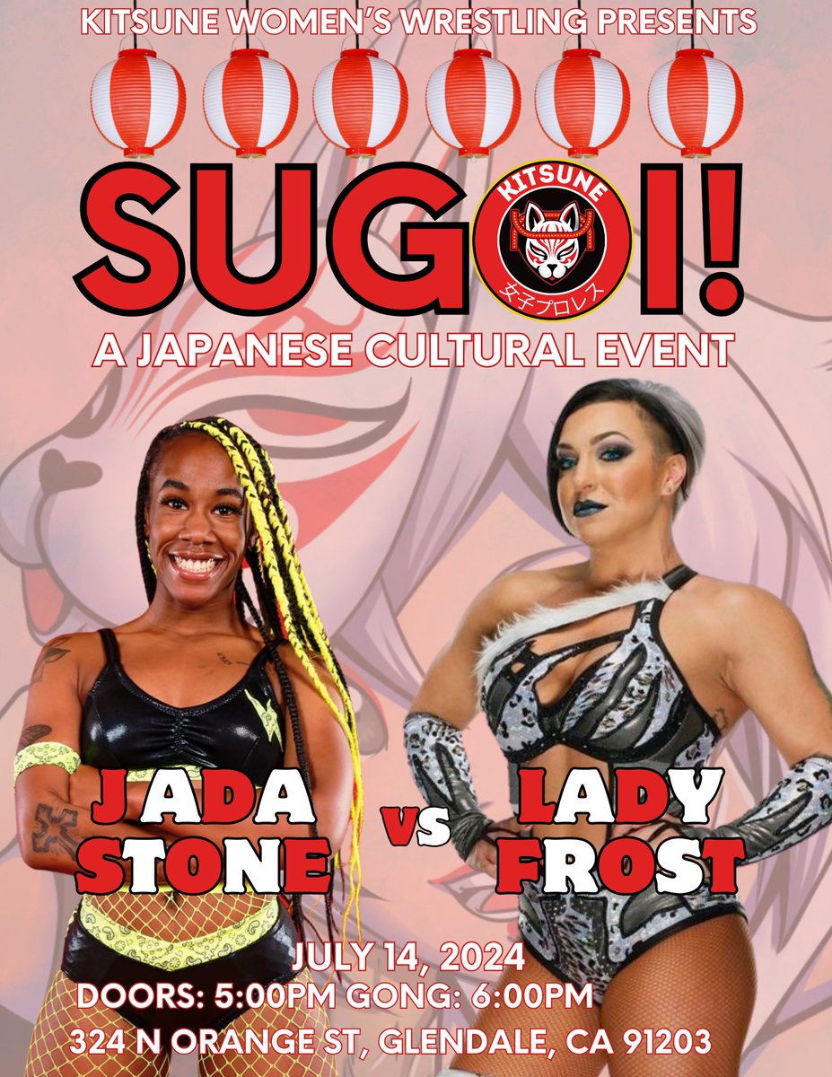MATCH ANNOUNCEMENT: @JadaStoneee requested a match with @RealLadyFrost. Who are we to say no? Jada and Lady Frost will go one-on-one on July 14th at #SUGOI in Glendale. This will be A LOT of fun! Tickets available now: Sugoi.eventbrite.com