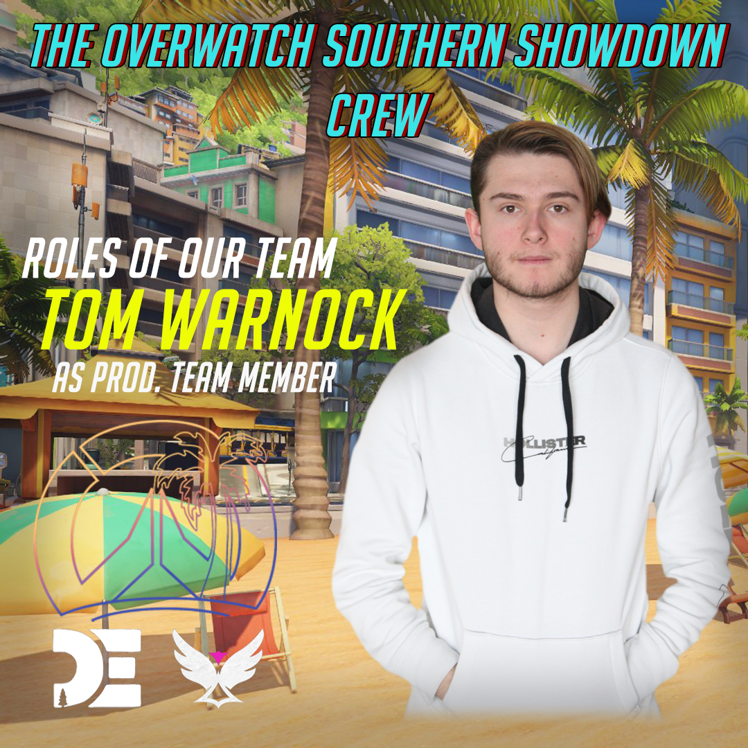 ⚡️MEET THE TEAM⚡️

RANKING UP ON SIEGE AND POWERING THROUGH ALL HIS PROBLEMS, WE HAVE THE MEMBER OF OUR PRODUCTION TEAM!!!!!!!⭐️TOM WARNOCK!!! ⭐️

INSTILLING HIS EXPERTISE ON THE PRODUCTION SIDE OF THINGS, YOU'LL SEE HIS GRAND WORKS AT THE OVERWATCH SOUTHERN SHOWDOWN!!! 🔥🔥