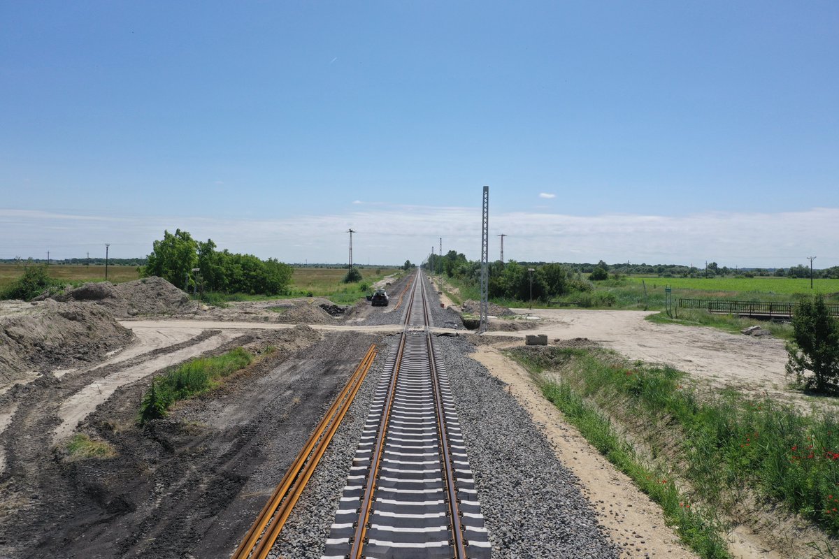 The Hungary-Serbia Railway, built by #CREC in cooperation with #Hungary, is the first railroad project implemented by China in the EU countries. As of early May 2024, over half of the 152 km Hungary section is completed, promising to reduce travel time between the Serbian and