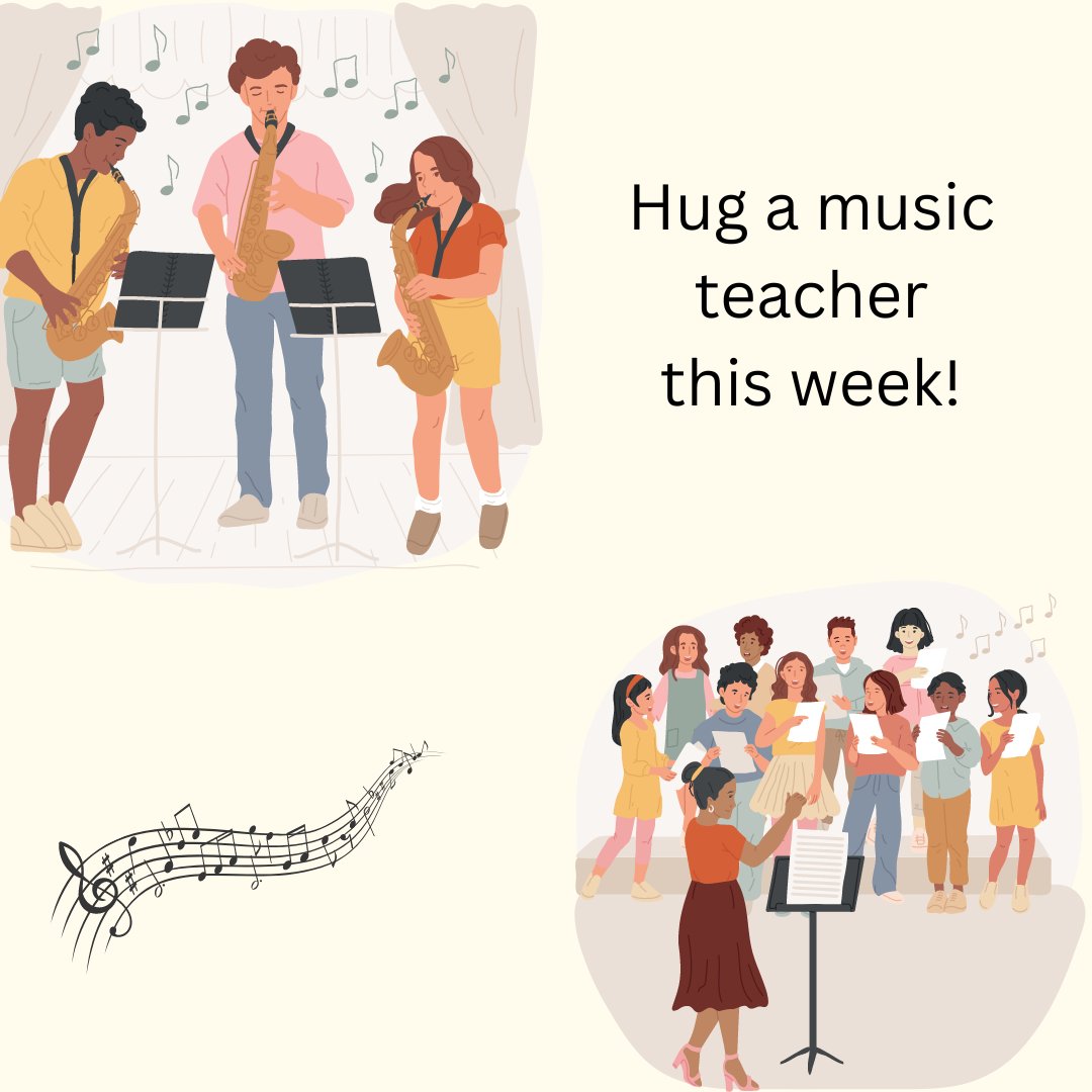 Dailyedthoughts's tweet image. It's concert season! Hug a music teacher because they need it this week! #teacherappreciationweek #teacherappreciation #music #musiceducation #concertseason