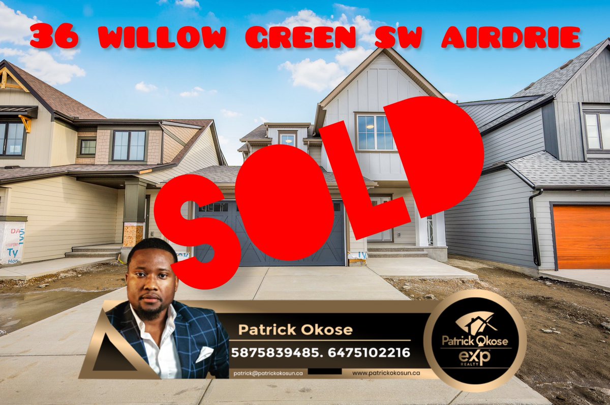 SOLD!!! Beautiful brand new single family home in Wildflower Airdrie. Offering 3 beds and 2.5 baths office space, lots of upgrades including wooden deck with metal railings #therealpatrickokose #calgaryrealestate #calgaryrealestateagent #calgaryrealestatemarket