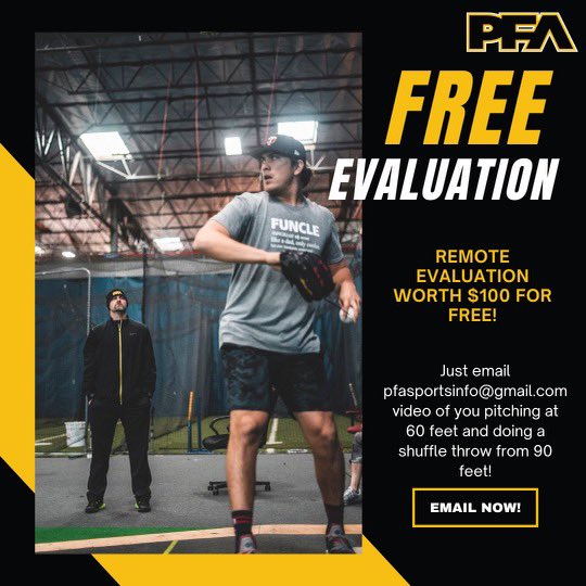 Too far to come in? Try our FREE Remote evaluation. As easy as sending in 2 videos. I guarantee our PWS system will be easy to understand and point out what you may need to work on! Email us pfasportsinfo@gmail.com