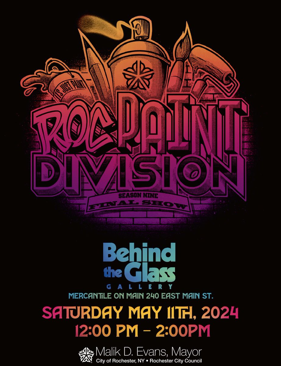 Roc Paint Division Season Nine Final Show, Saturday, May 11 from 12-2 at <a href="/BehindGlassRoc/">Behind the Glass Gallery</a>. Come have a closer look at what this super talented group have been working on.